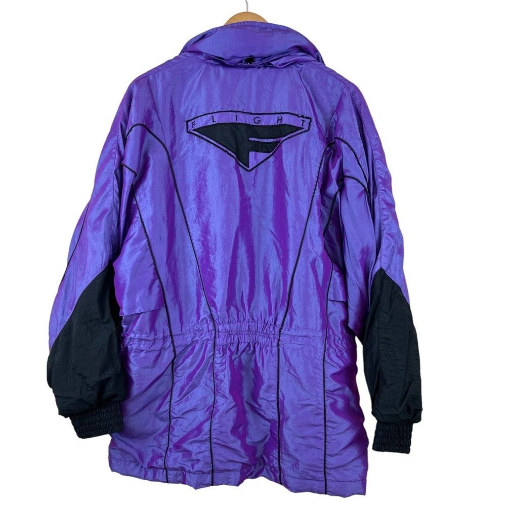 Rare VTG Nike Air Flight Purple Iridescent Chameleon 90s Jacket Mens Unisex Sz S - Picture 2 of 7